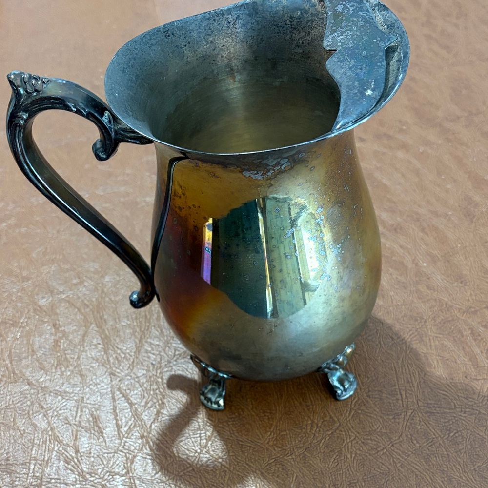 Vintage Wm. Rogers Silver-Plated Creamer Pitcher – Footed